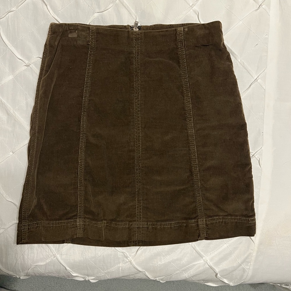NWOT Free People Modern Femme Skirt - Olive Corduroy